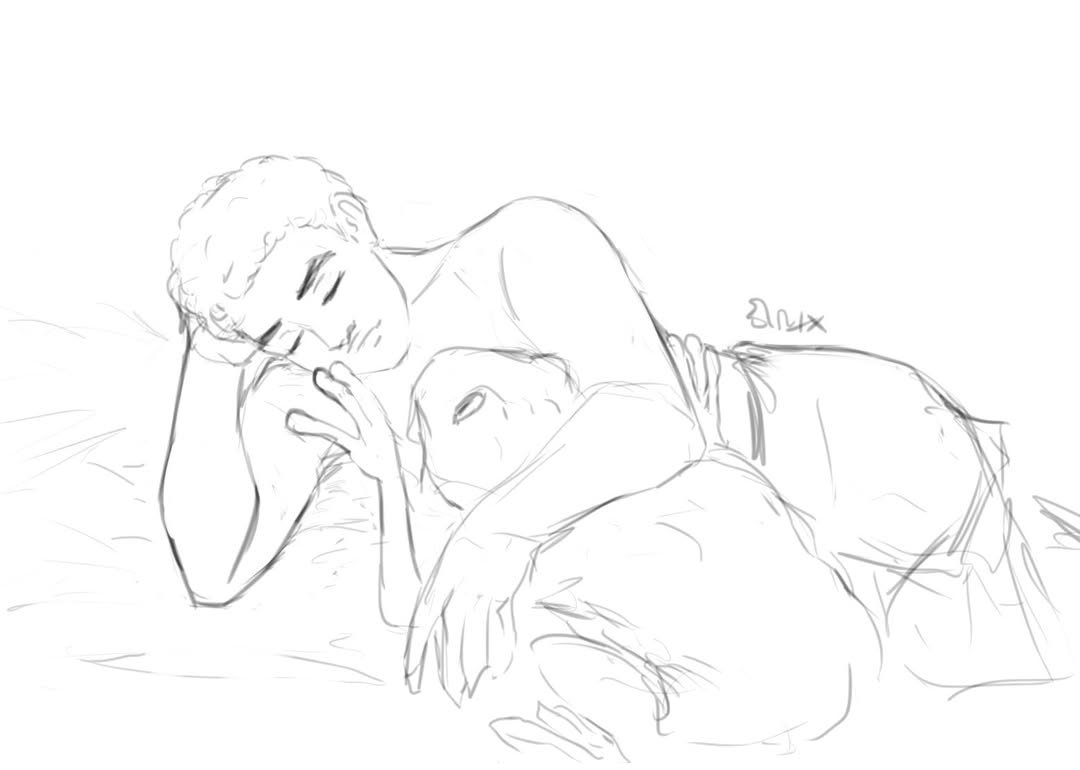 Gorish and Harry sleeping, by Elmaxlys